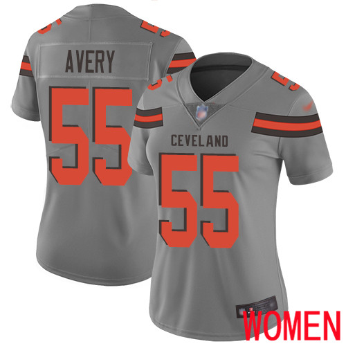 Cleveland Browns Genard Avery Women Gray Limited Jerse #55 NFL Football Inverted Legend->women nfl jersey->Women Jersey